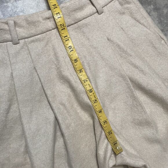 The Frankie Shop‎ Pants Womens Large Layton Boiled Wool Suit Pant Pleated Beige - Picture 3 of 13